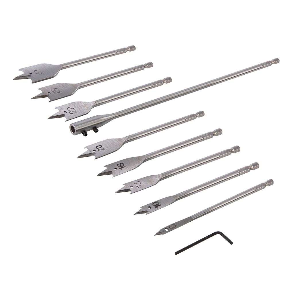 Silverline - Set Mata Gerudi & Lengan Sambungan 10pcs - 6mm hingga 32mm