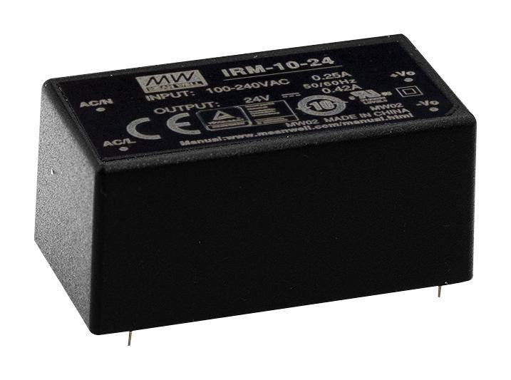 MEAN WELL - 24V, 420mA, 10W, PCB 安裝式交流轉直流電源供應器