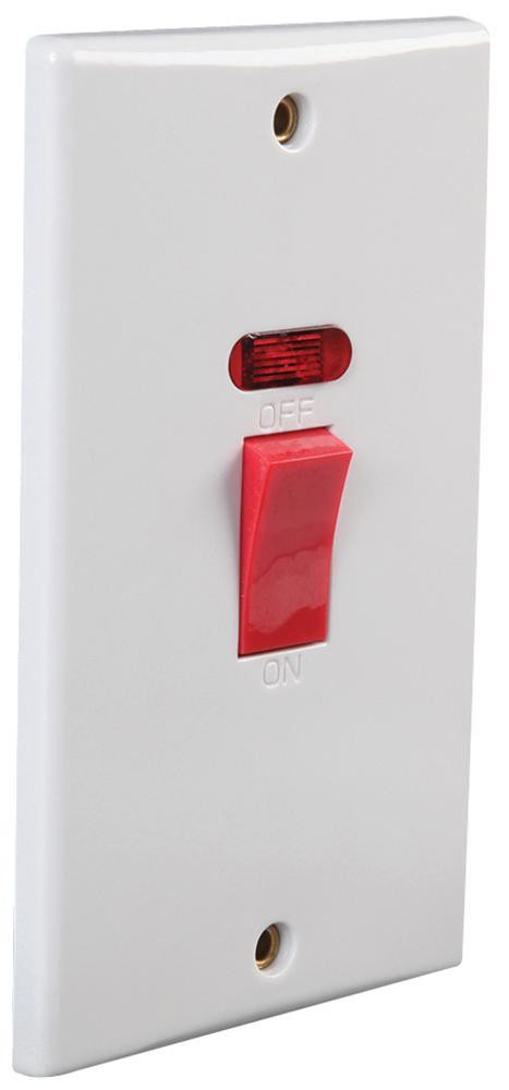 PRO ELEC 1-facher hoher Schalter mit abgerundeten Kanten für Elektroherde, 45A,