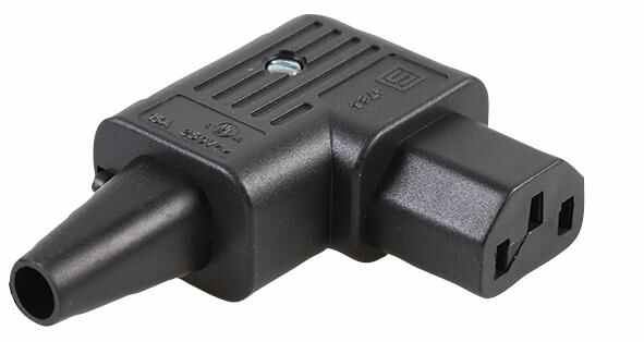 SCHURTER C13 Rechterhoekherbedradbare IEC-connector, 10A
