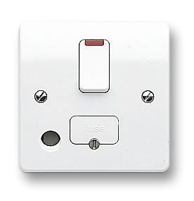 MK Logic Plus Interruttore Bipolare con Fusibile da 13A Neon e Uscita Fless, 20