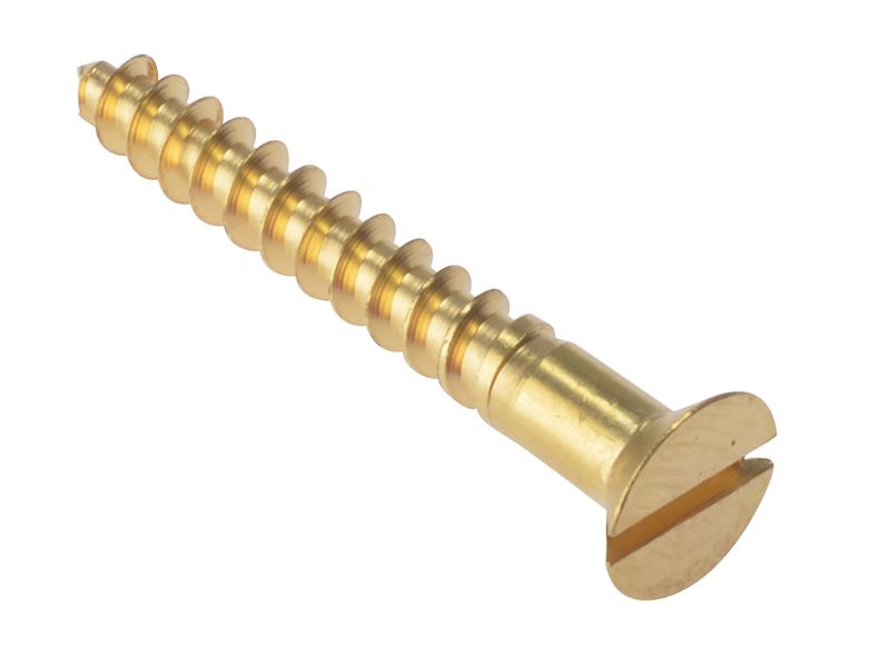 ForgeFix Slotted Brass Wood Screws, 2in x 8, Box of 200