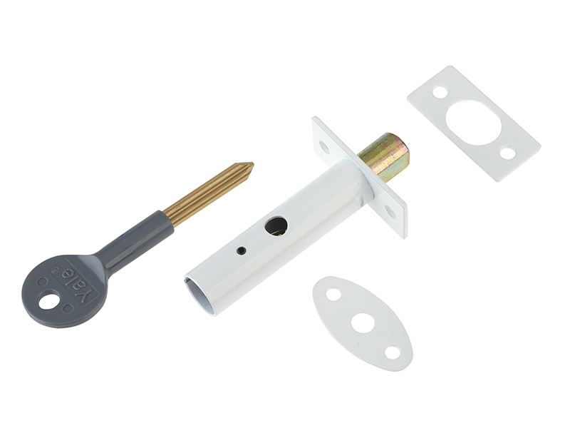 Yale PM444 Door Security Bolt, White, Key Operated