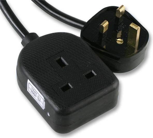 PRO ELEC Rubberen Plastic 1-Gang Verlengsnoer, Zwart, 15m
