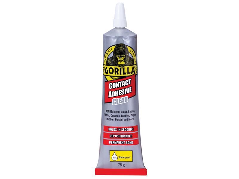 Gorilla Contact Adhesive Clear, 75g, Waterproof & Fast-Setting