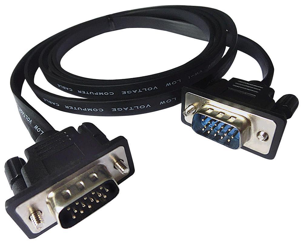 PRO SIGNAL Flat VGA Male to Male Monitor Cable, 5m Black