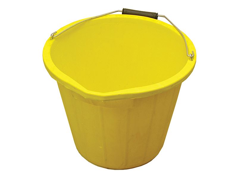 Faithfull Heavy-Duty Yellow Bucket 14 Litre (3 Gallon)