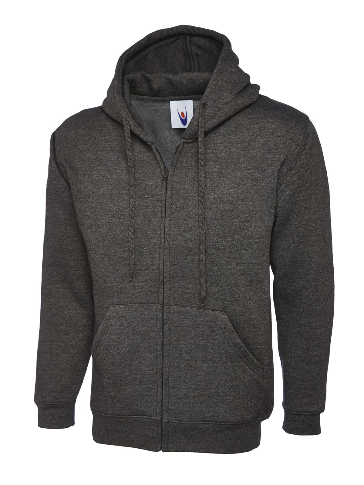 Uneek Classic Full Zip Hooded Sweatshirt - Charcoal - Size L