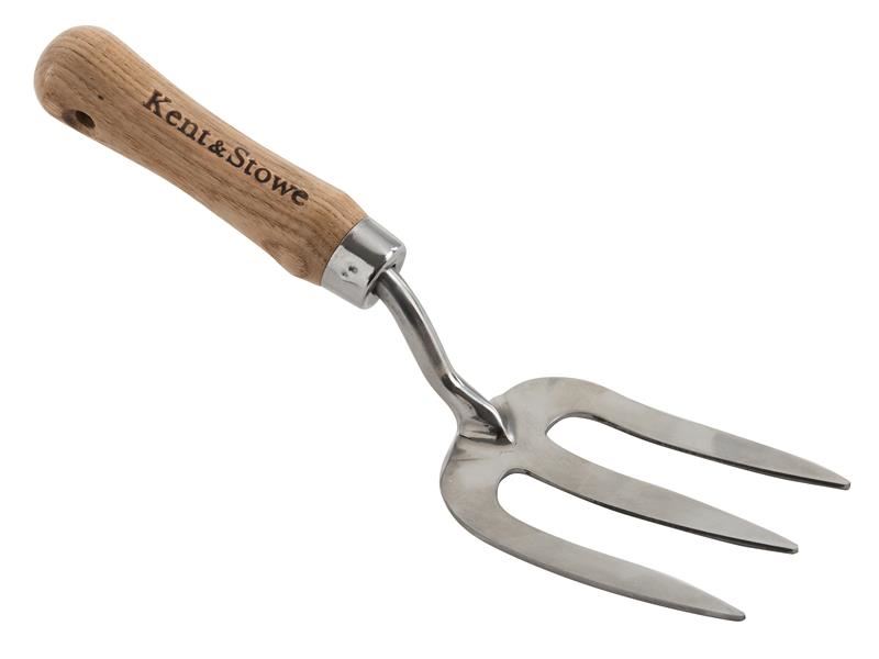Kent & Stowe Stainless Steel Garden Hand Fork, FSC Ash Handle, 24cm