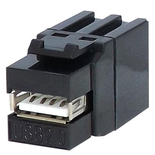 TUK USB 2.0 A Vrouw naar Vrouw Keystone Koppelstuk, Zwart