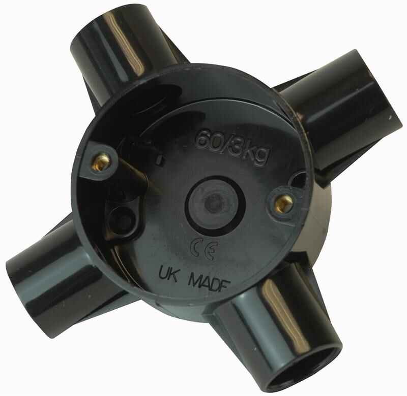 Pro Power Caja de Conexiones 4 Vías para Sistema de 20mm, Negro