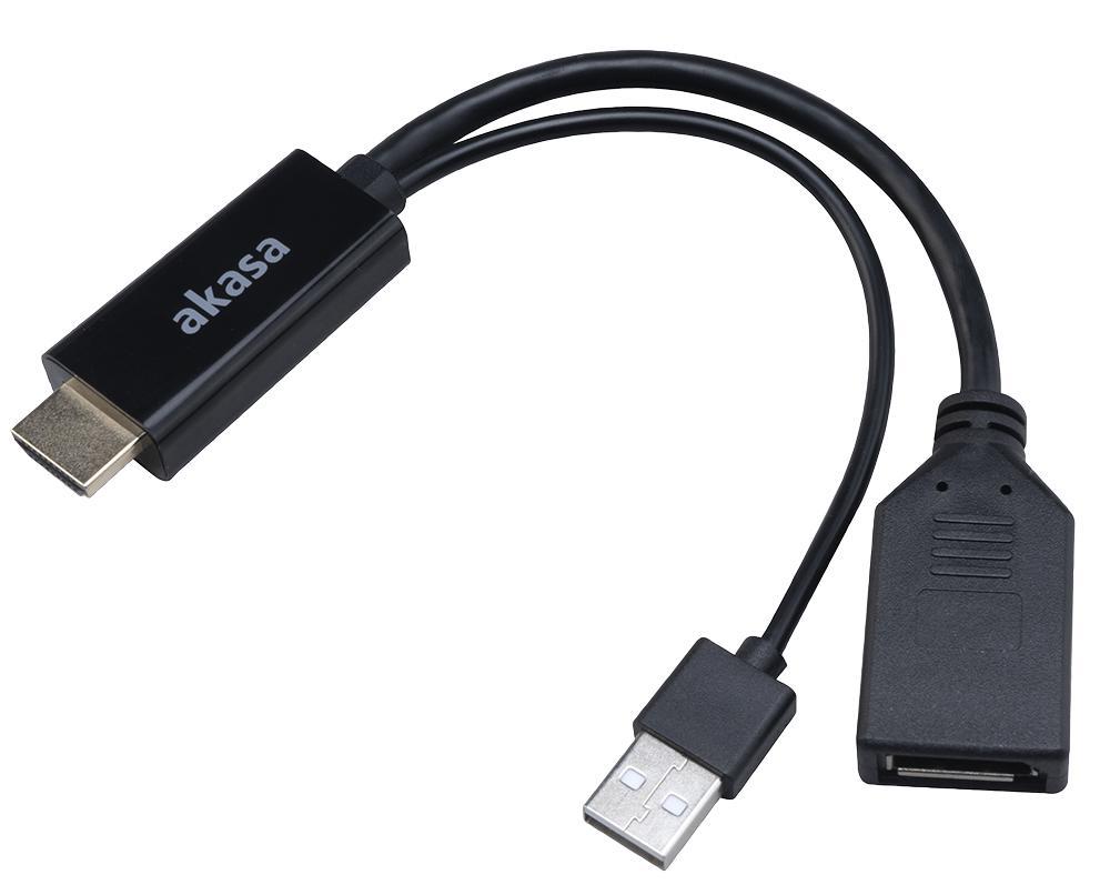 AKASA HDMI to DisplayPort Adaptor Cable, 4K @60Hz, 250mm