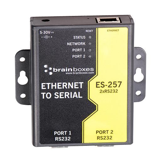 BRAINBOXES ES-257 2-Poorts RS232 Ethernet naar Serial Device Server