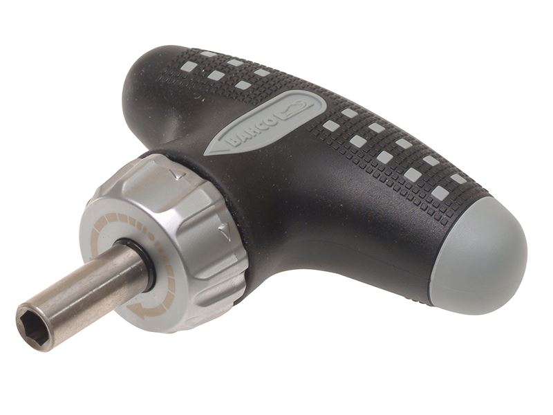 Bahco 808050TS Stubby Ratchet Screwdriver T-Handle, 1/4in
