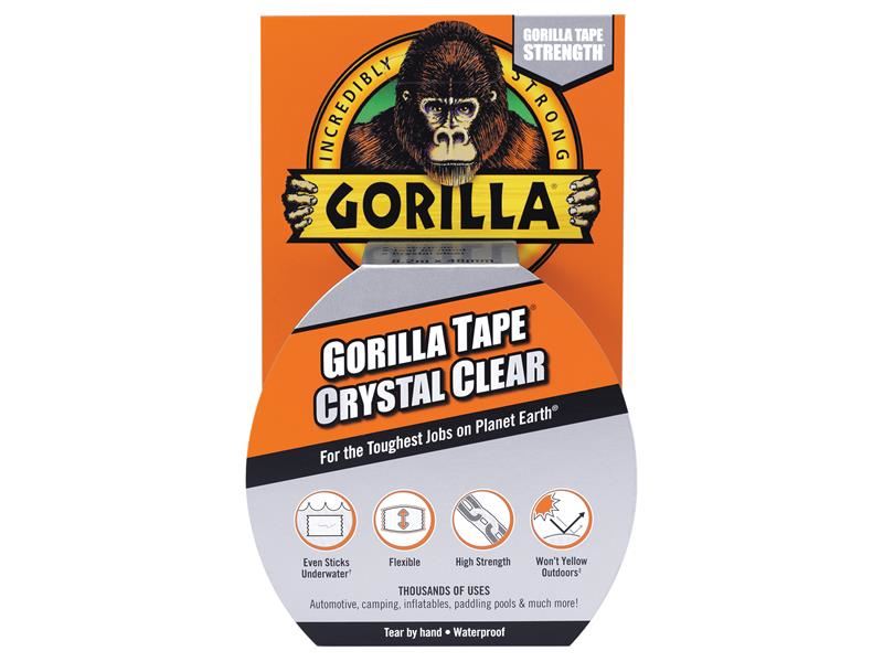 Gorilla Tape® Crystal Clear 48mm x 8.2m, Adesivo Extra Resistente