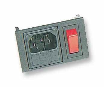 Bulgin Červeně osvětlený IEC C14 napájecí vstup, 10A 250V
