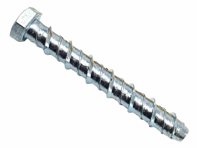 MASONMATE Hex Concrete Screwbolts M12 x 100mm, Zinc Plated (Pack of 25)