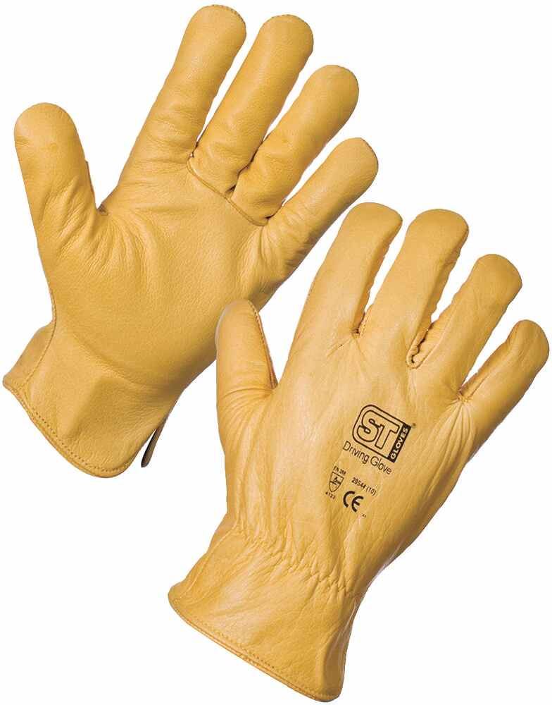 ST Leder Fahrhandschuhe - gefüttert, Extra Groß