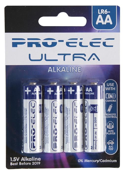 PRO ELEC - Bateri Alkali Ultra AA Pakej 4