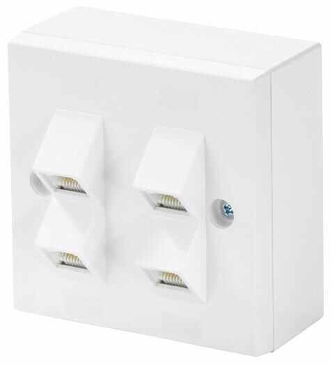 TUK 4-poorts Cat5e RJ45 Gehoekte Wandcontactdoos