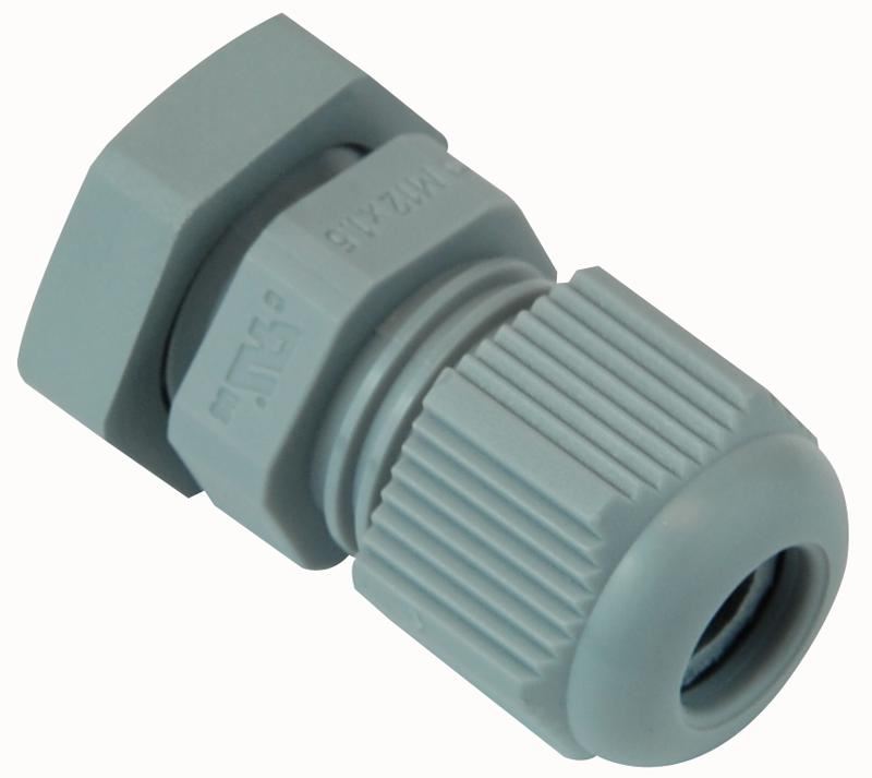 HYLEC - Sarung Kabel Nylon IP68 Saiz M12 6mm Warna Kelabu