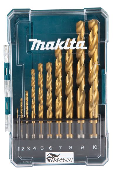 Makita HSS-TiN Metaalboor Set, 10-Delig