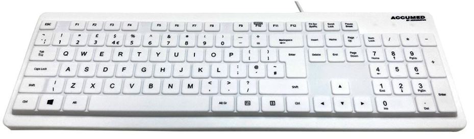 ACCURATUS Teclado Médico USB AccuMed IP68, Blanco