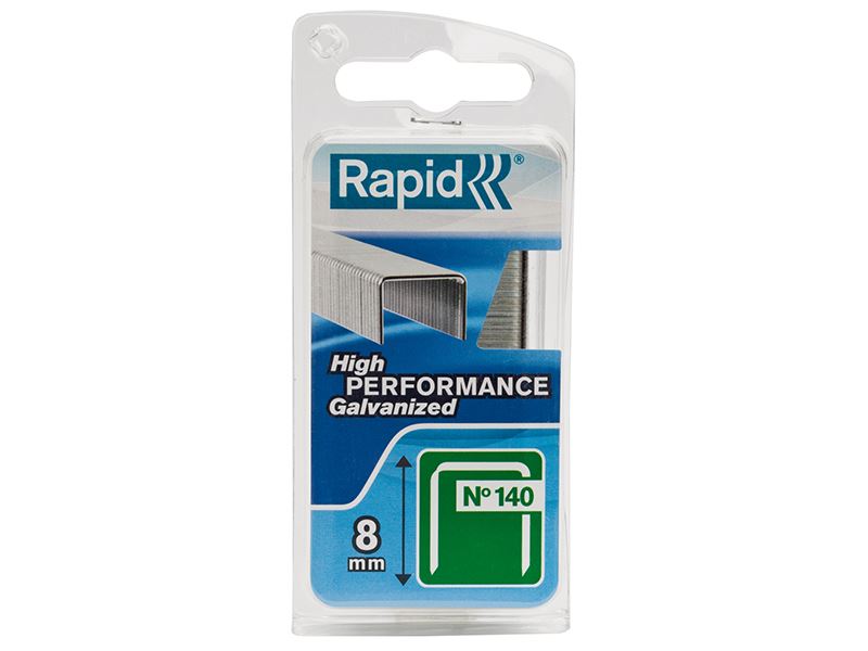 Rapid 140/8NB Agrafes galvanisées 8mm (Boîte étroite, 970 pièces)