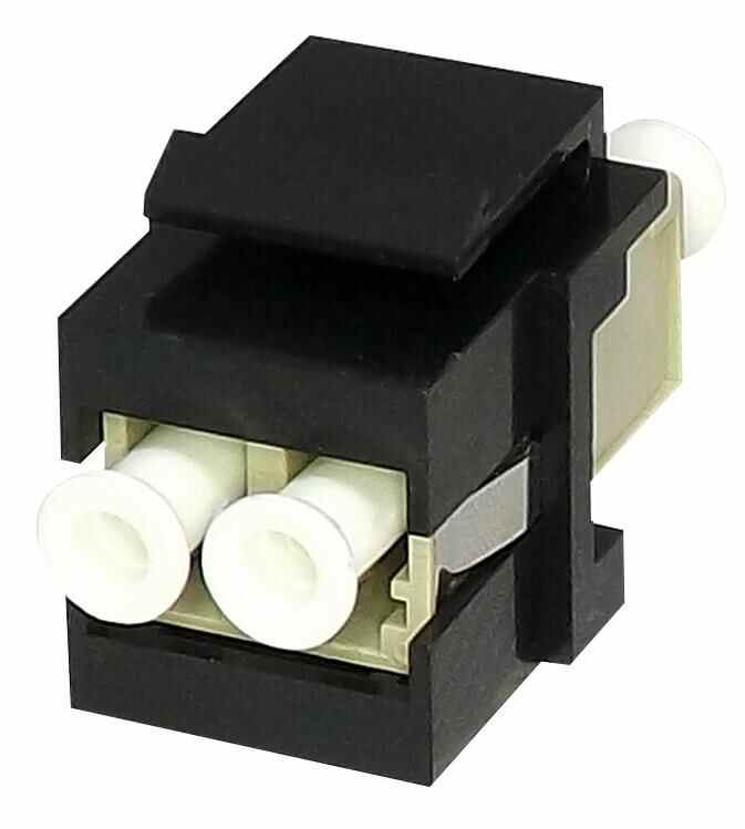 TUK LC-LC Duplex Fibre Keystone Coupler, Black