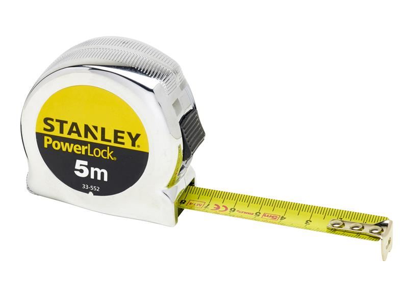 Mètre ruban STANLEY PowerLock Classic de poche 5m, Largeur 19mm