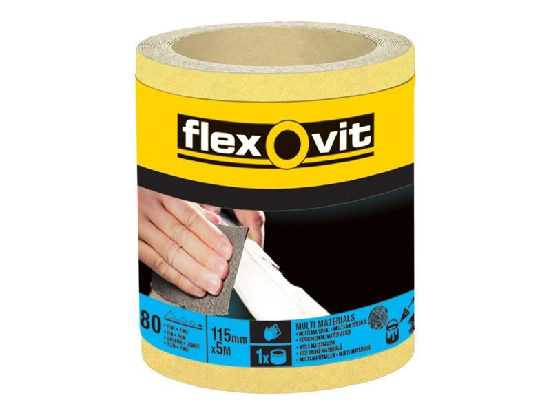 Flexovit 115mm High Performance Sanding Roll, 40G, 5m