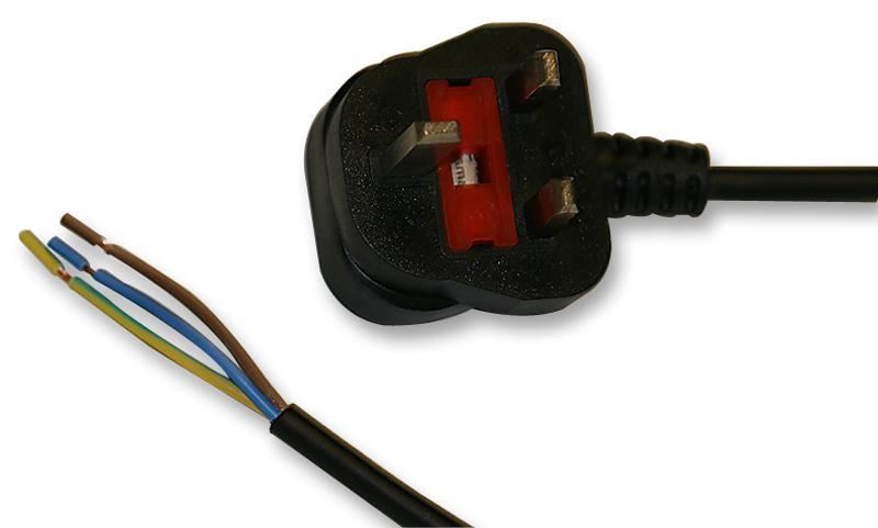 PRO ELEC 2m ブラック 13A UKプラグ 裸線端ケーブル