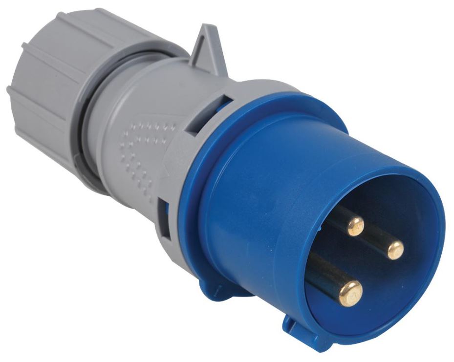 PRO ELEC 16A 230V Ploc Cóipéil CEE, 2P+E, Gorm, IP44