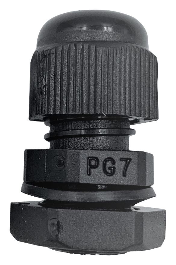 PRO ELEC Nylon Kabelgland PG7, 3-6.5mm, Zwart, IP68
