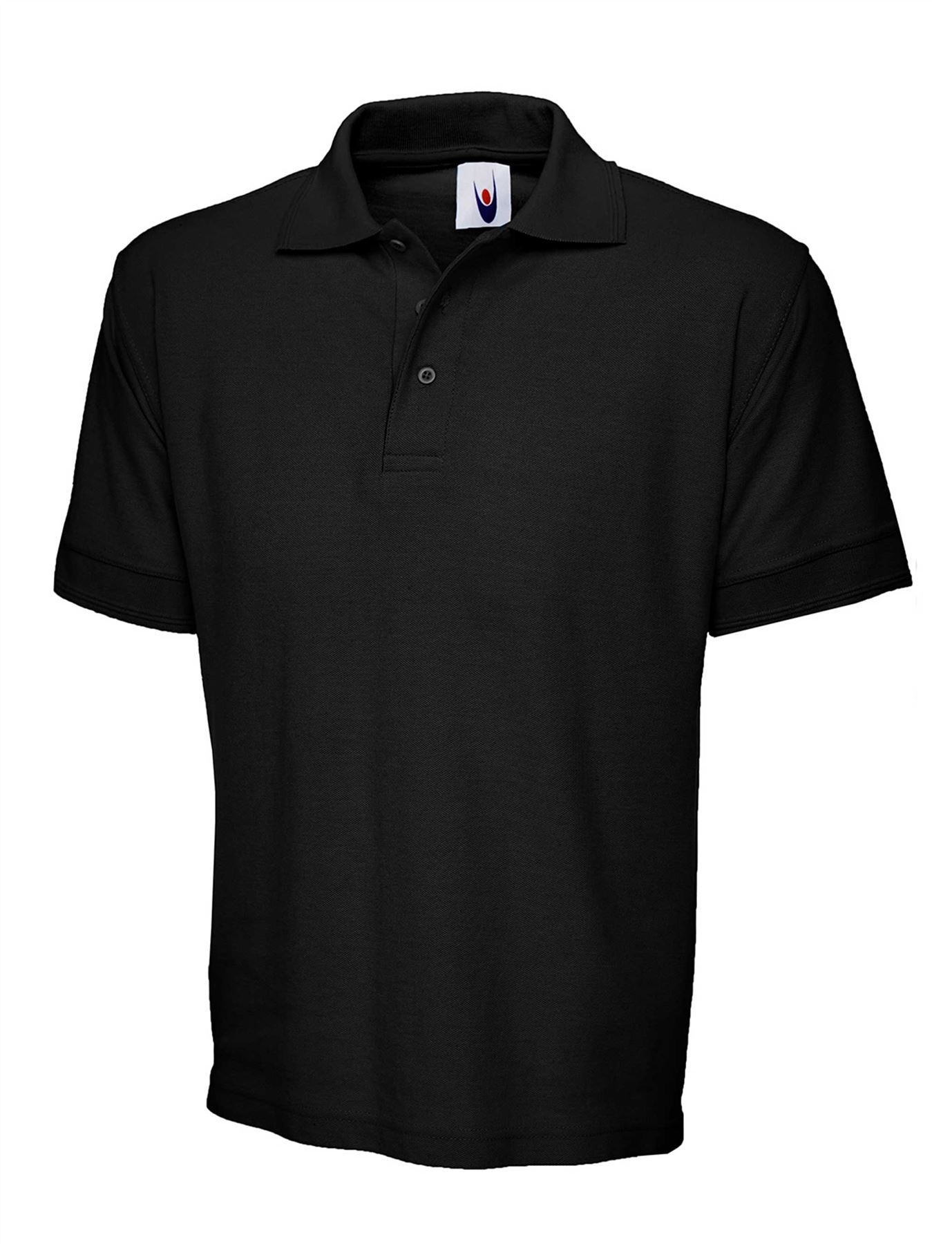 Uneek Unisex Cotton Polo Shirt - Black, Size L