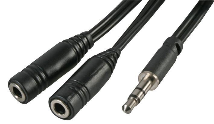PRO SIGNAL - 3,5mm Stereo-Klinkenstecker auf zwei 3,5mm Klinkenbuchsen Adapterk