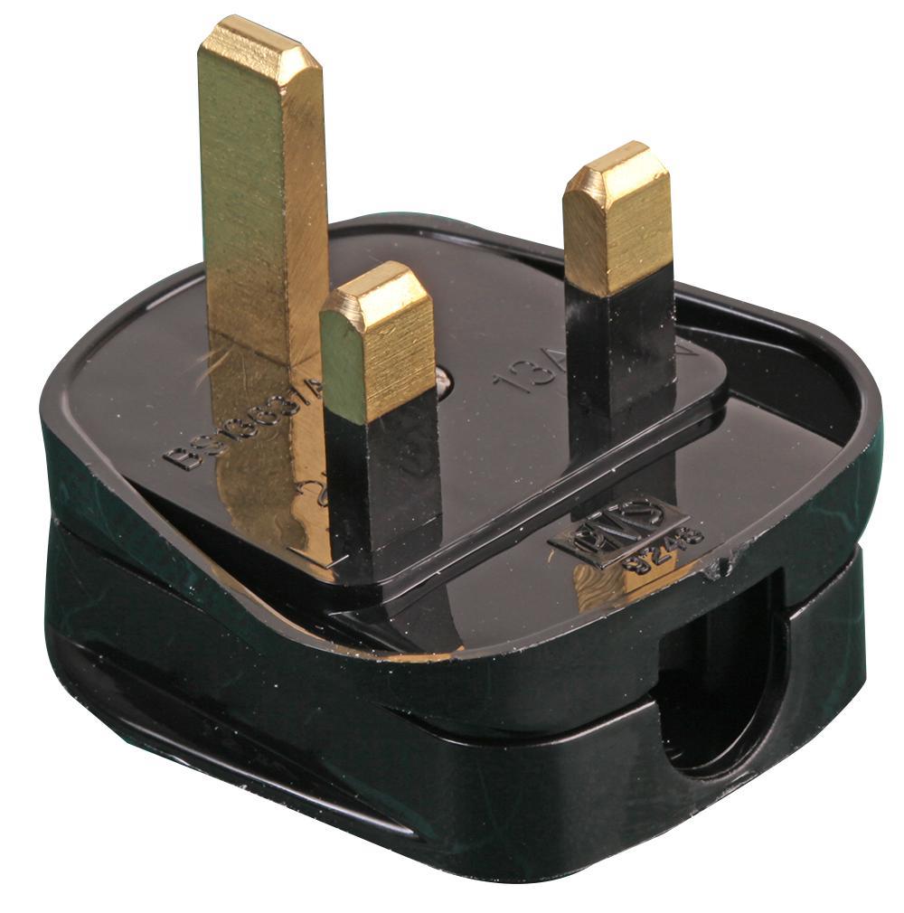 PRO ELEC Britse stekker met Quickfit kabelklem, 5A, Zwart (20 stuks)
