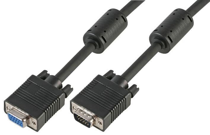 PRO SIGNAL - SVGA HD15 公對母顯示器連接線 2米 黑色 - 全針連接
