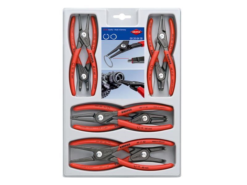 Knipex Set di Pinze per Anelli Elastici da 8 Pezzi, Alta Precisione