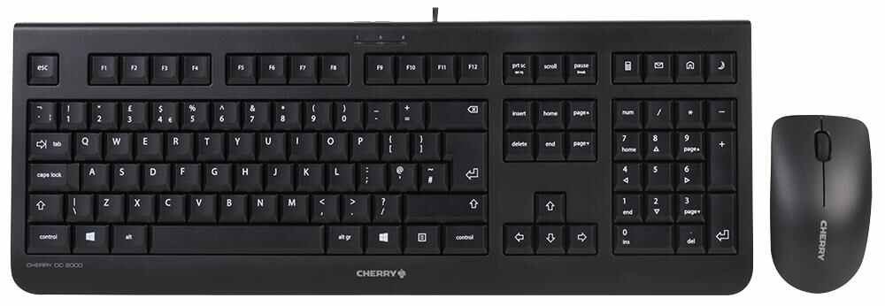 CHERRY DC 2000 Conjunto de Teclado e Rato com Fio, Preto