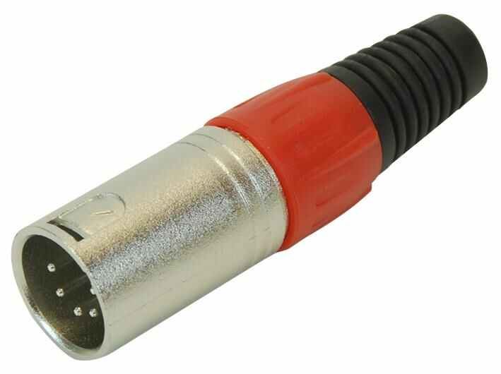 Pro Signal Connettore XLR a 5 Poli con Rinforzo Rosso