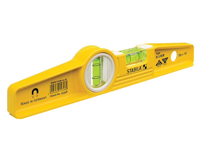 Stabila 81S REM Rare Earth Magnetic Torpedo Level, Aluminium, 25cm