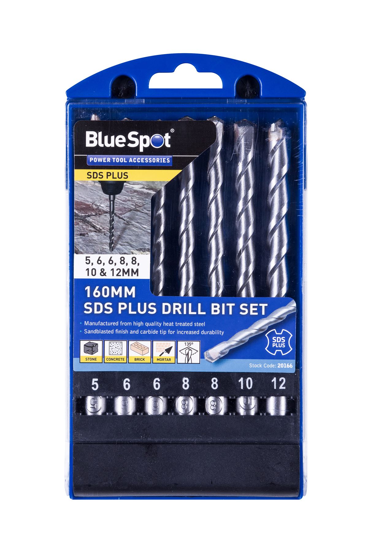 Blue Spot Tools 7-Piece 160mm SDS Plus Drill Bit Set (5-12mm)