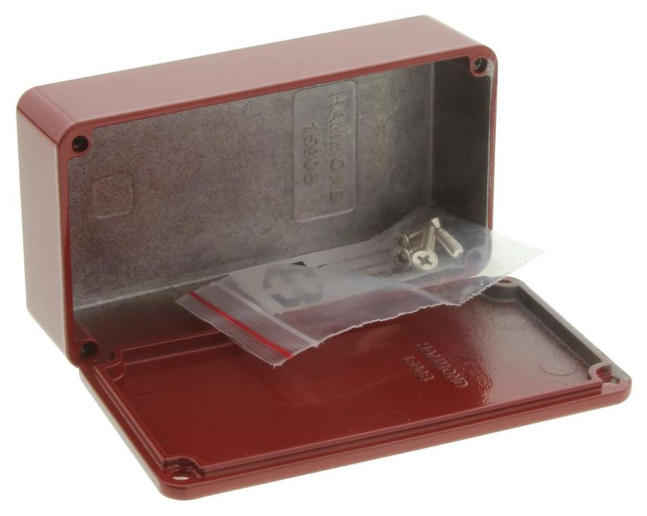 HAMMOND IP54 Rotes Stompbox-Gehäuse aus Aluminium - 119x94x34mm