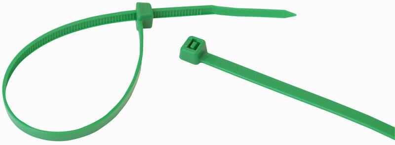 PRO POWER Green Nylon 6.6 Cable Ties, 200mm x 4.8mm (Pack of 100)