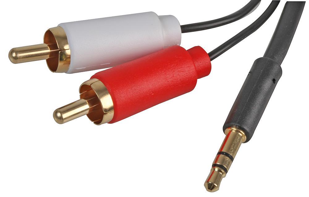 PRO SIGNAL - Λεπτό 3.5mm Στερεοφωνικό σε 2x Φωνό RCA Καλώδιο, 7.5m Μαύρο