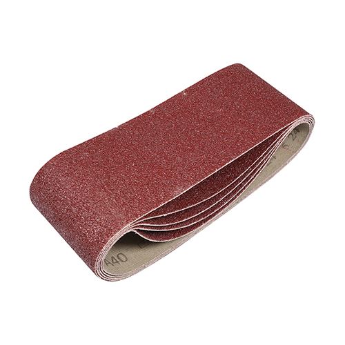 TIMCO Bandas de Lijado de Óxido de Aluminio, Grano 40, Rojo, 75 x 457 mm (5 Un)