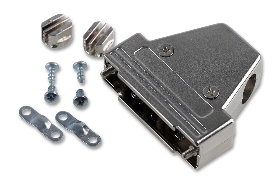 MH CONNECTORS 9-weg Metaal Kunststof D-Sub Kap, Drievoudige Aansluiting