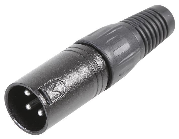 PULSE XLR Plug, 3-Pin, Black, Nickel Plated