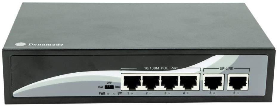 DYNAMODE 4포트 10/100Mbps PoE 데스크탑 스위치